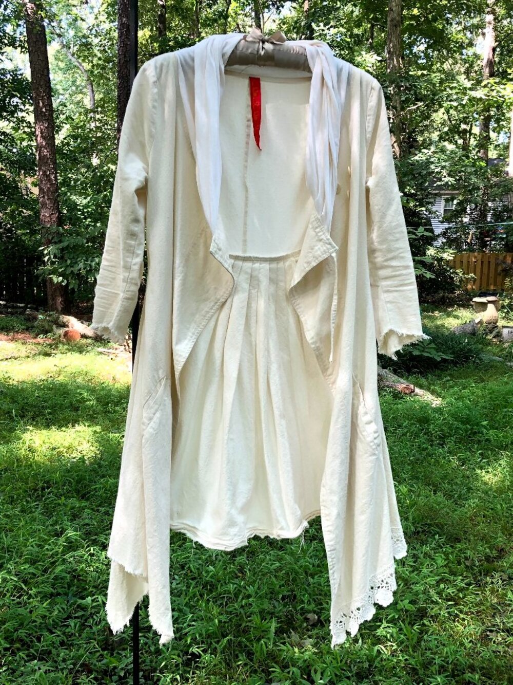 Ewa I Walla Cotton Linen Jacket Bustle Day Coat